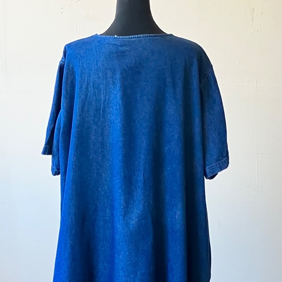 Vintage Chambray embroidered mid length dress - Picture 7 of 9